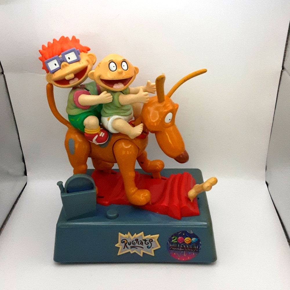 Vintage 1997 MGA Rugrats Mechanical Bank w/Tommy, Chuckie & Spike Motion & Sound
